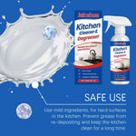 Kitchen Surfaces Degreaser Instantly Dissolves Stubborn Kitchen Grease. Sparkling Clean Professional Kitchen