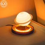 Lámpara de Saturno levitante con base luminosa – decoración magnética