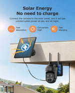 SHIWOJIA 5MP 3K – cámara solar PTZ 4G/WiFi con visión nocturna y detección humana