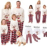Pijamas familiares navideños con renos – adultos, niños y bebé