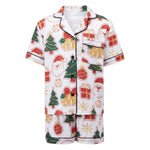 Pijamas familiares navideños de manga corta – camiseta y shorts