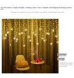 Solar LED Snowflake Curtain Lights – 3.5 m / 7 m