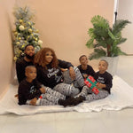 Pijamas familiares navideños estampados – set de 2 piezas