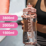 Botella deportiva de gran capacidad con pajilla – 1.5 L a 3.8 L