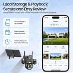 Cámara solar 4 lentes 4G/eSIM – zoom 60X, seguimiento humano y batería 31,200 mAh
