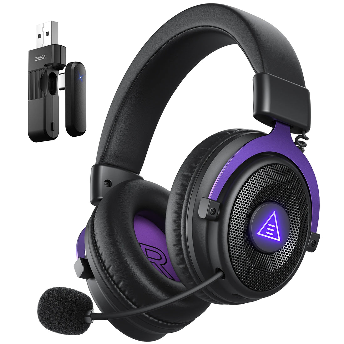 OneOdio EKSA E900 WT – audífonos gamer tri-modo RGB con micrófono y hasta 80 h
