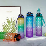 Botella deportiva 1000 ml con marcador de tiempo – colores degradados