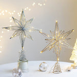 Estrella LED decorativa para árbol de Navidad – dorado y plateado