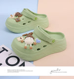 Sandalias tipo zueco de plataforma 6 cm para mujer