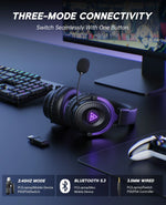 OneOdio EKSA E900 WT – audífonos gamer tri-modo RGB con micrófono y hasta 80 h