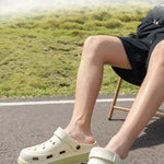 Women Black Platform Clogs Sandals - 2026 Summer Thick Sole Non-slip Garden Shoes - Breathable EVA Beach Slippers for Outdoor