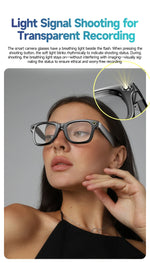 Gafas inteligentes AI con cámara 8 MP – video, traducción, Bluetooth y música