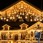 Guirnalda solar LED de copos de nieve – 3,5 m / 7 m