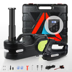 FOVOW – gato hidráulico eléctrico 12 V de 5 toneladas, kit 4 en 1