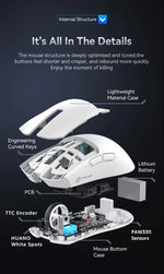 ATTACK SHARK X11 – mouse gamer inalámbrico 22K DPI con base de carga RGB