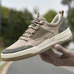 Tenis casuales de malla y cuero para hombre – suela gruesa antideslizante