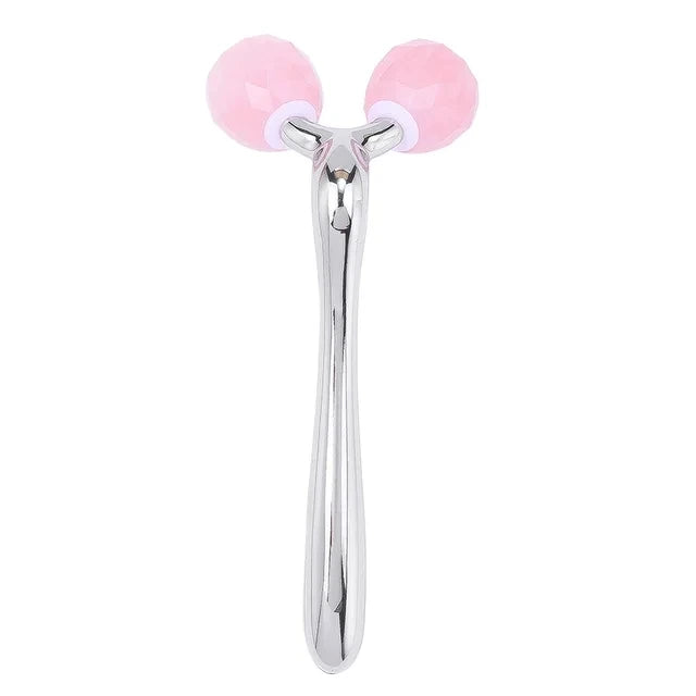 Rose Quartz 3D Facial Roller – Face & Neck Massager