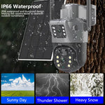 Cámara de seguridad solar 8MP 4G LTE PTZ – doble lente, PIR y audio bidireccional