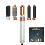 Set profesional 5 en 1 de secado y peinado – cepillo, rizador y alisador