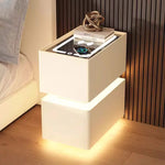 Mesa de noche inteligente nórdica de 25 cm con sensor y carga inalámbrica