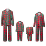 Pijamas familiares navideños a cuadros rojos – camisa y pantalón