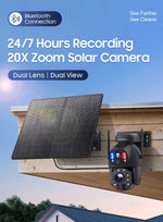 SHIWOJIA 8MP – cámara solar 4G/WiFi PTZ 360°, zoom 36X y batería 20,000 mAh