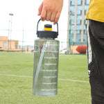 Motivational Sports Water Bottle with Straw – 1.1 L to 3 L